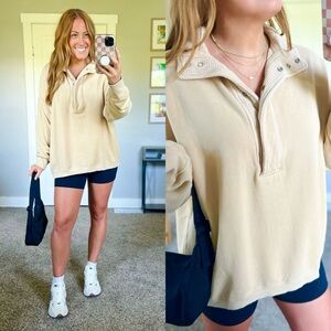 Aerie Yellow Getaway Quarter-Zip Sweatshirt